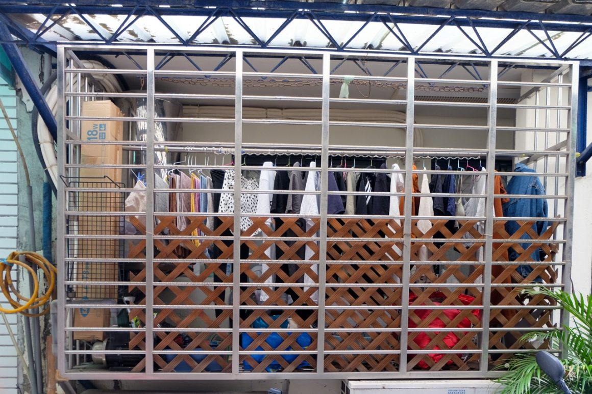 Window cages are perfect for drying clothes.